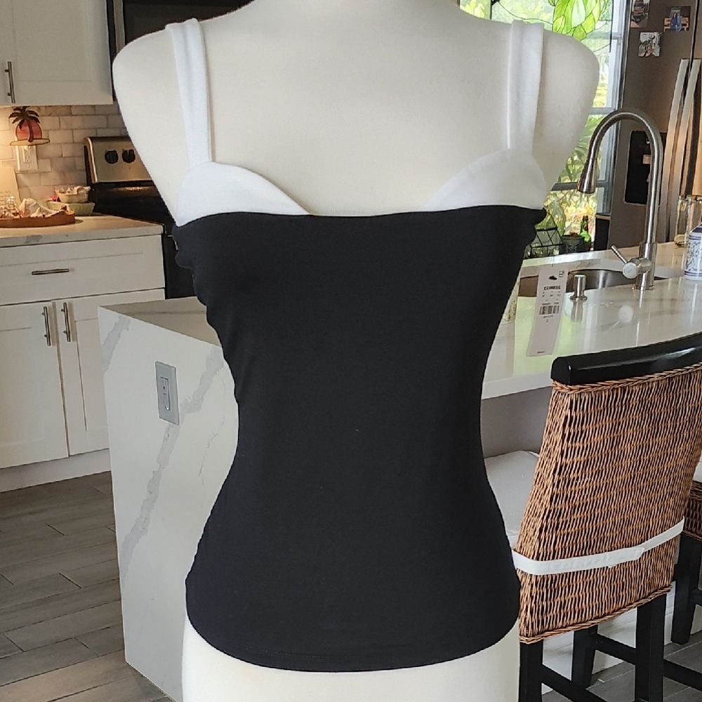 Express Black and White Camisole Top